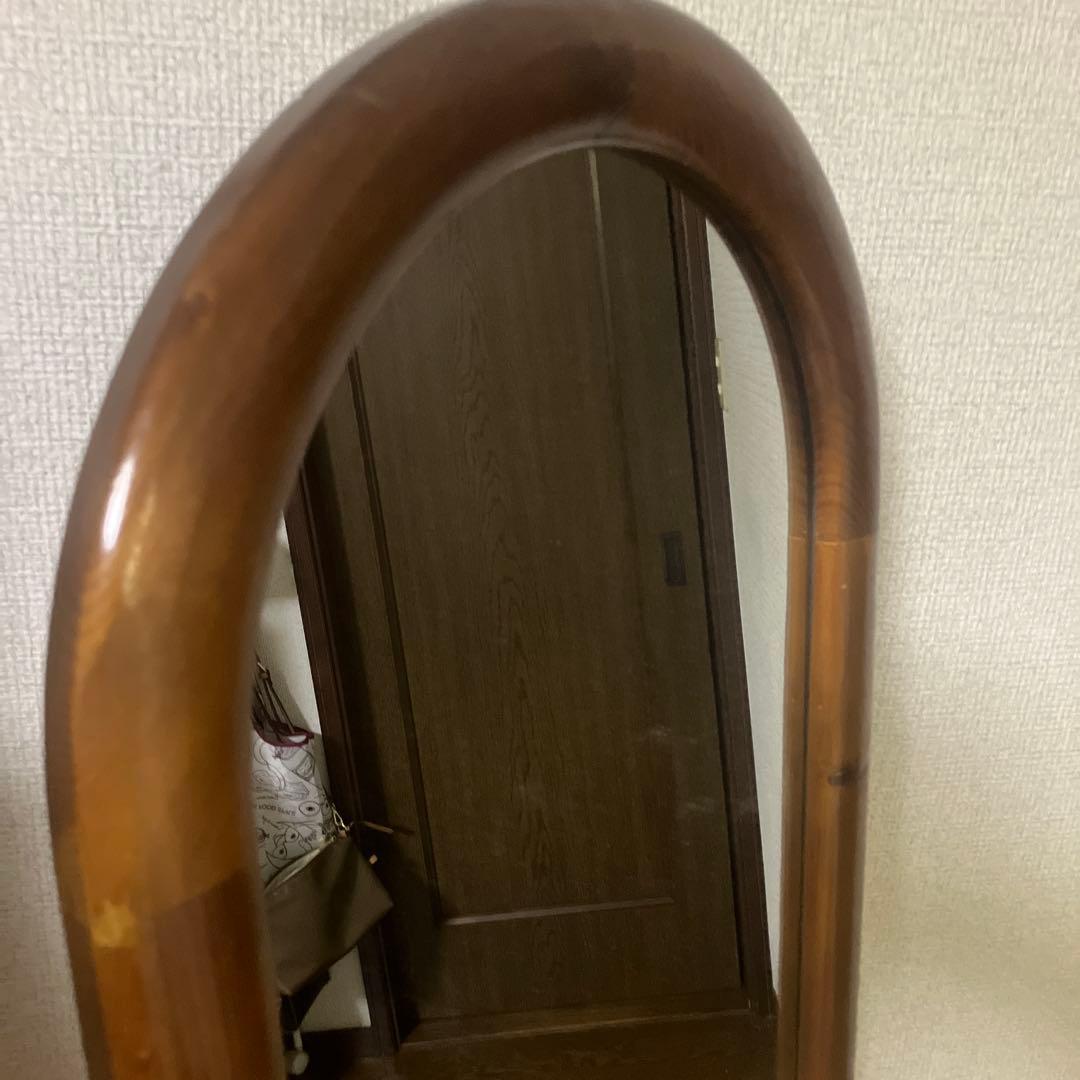 木製オーバルスタンドミラー