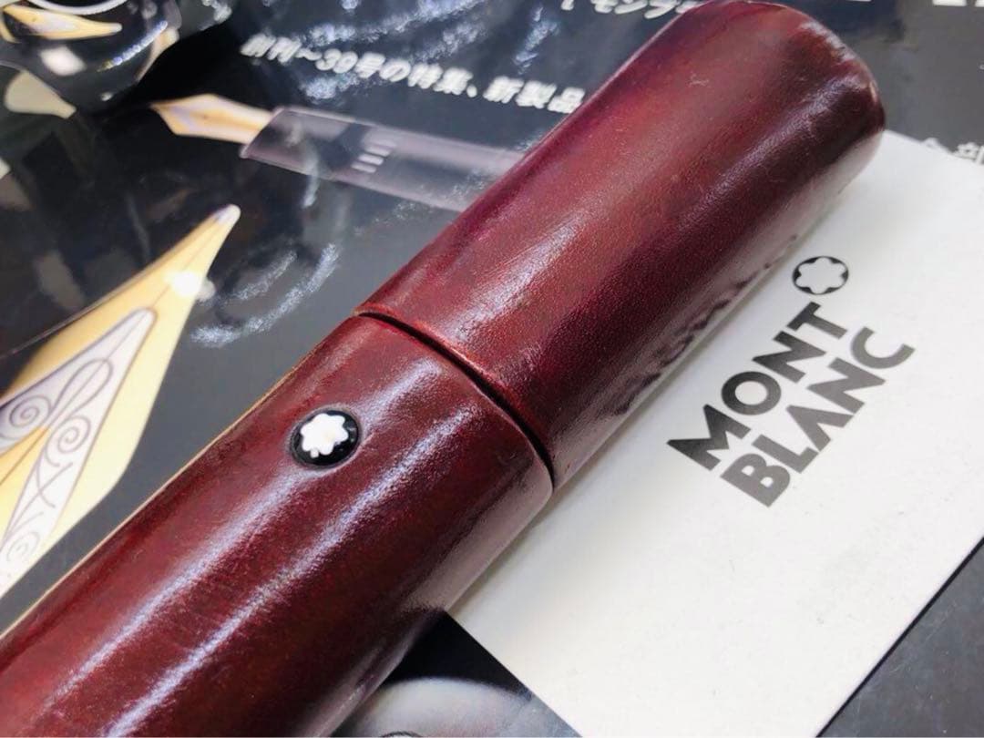 ️モンブラン社⭐️稀少！巨匠ロマノメイハンドメイド⭐️フローレンス製本革ペンポーチ⭐️
