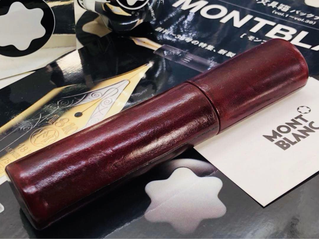 ️モンブラン社⭐️稀少！巨匠ロマノメイハンドメイド⭐️フローレンス製本革ペンポーチ⭐️