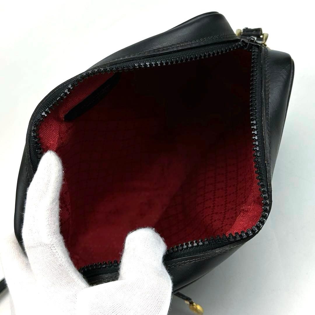 美品■グッチ ショルダーバッグ シェリーライン GGキャンバス クロスボディ 黒