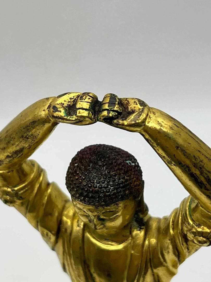 唐時代　金銅釈迦様立像　阿弥陀如来　金銅仏　唐物　仏教用品(C-80)